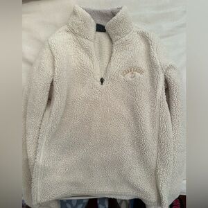 ocean grove new jersey white sherpa quarter zip sweatshirt- size small